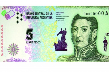 Los billetes de 5 pesos saldrán de circulación en febrero de 2020